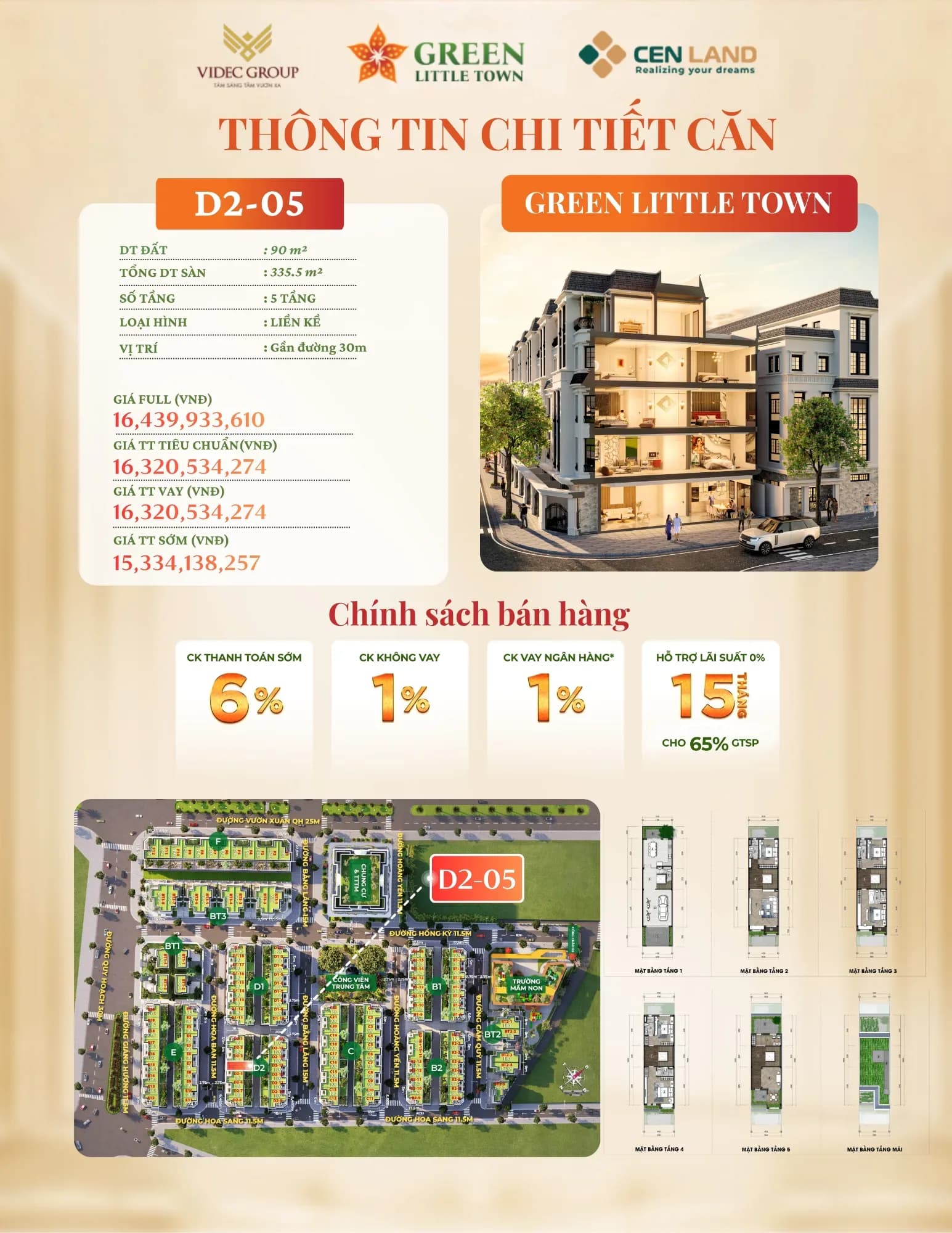 Liền Kề Green Little Town Gia Lâm 90m² Giá Tốt D2-05