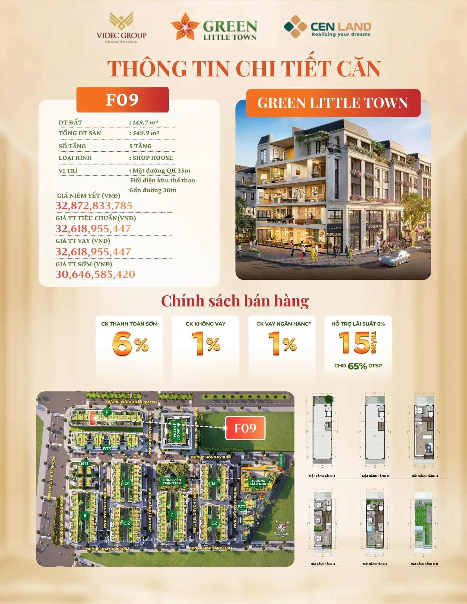 Shophouse Green Little Town Gia Lâm 149,7m² Giá Tốt F09