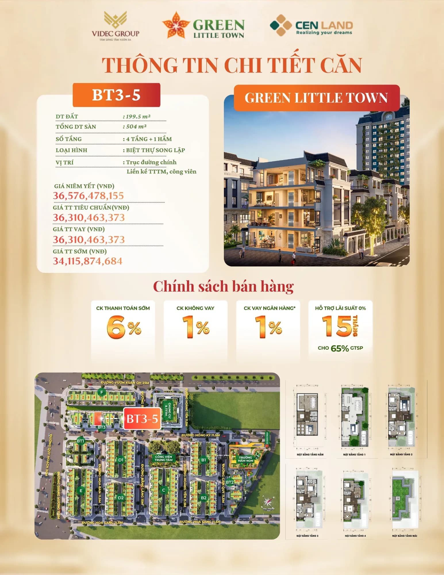 Liền Kề Green Little Town Gia Lâm 199,5m² Giá Tốt BT3-05